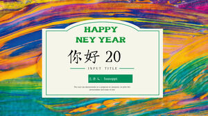 Bonjour, modèle PPT de résumé de fin d'année 20XX Happy New Year