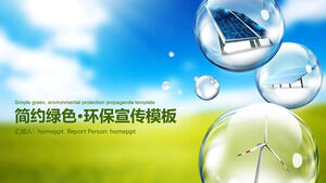 Reinigen Sie die allgemeine PPT-Vorlage für neue Energie