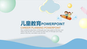 Template ppt pendidikan fashion anak-anak suasana segar