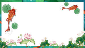 Imagem de fundo PPT de carpa de folha de lótus requintada