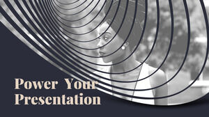 Modello PPT di conferenza di abbigliamento di marca in stile rivista di personaggi