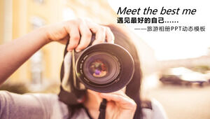 SLR photography travel album PPT template