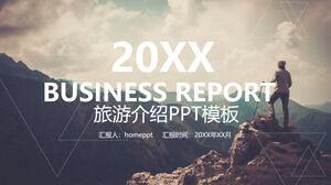 Plantilla PPT de introducción de proyecto de turismo de estilo europeo y americano