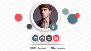 Bingkai lengkap templat ppt kompetisi kerja tiga dimensi mikro sederhana