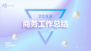 핑크 그라데이션 작은 신선한 비즈니스 작업 요약 PPT 템플릿