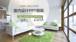 Mały świeży i prosty szablon raportu z projektowania wnętrz PPT