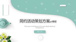 Frische grüne PPT-Vorlage für ein einfaches Veranstaltungsplanungsschema im europäischen und amerikanischen Stil
