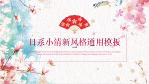 Cherry blossom Japanese small fresh style general PPT template