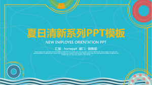 Blauer Sommer frischer Arbeitsplan PPT-Vorlage