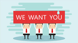 Modello PPT per la fiera del lavoro del campus della società di cartoni animati fresca e semplice