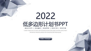Teknologi gambar utama poligon rendah, angin proyek kewirausahaan, templat ppt rencana bisnis