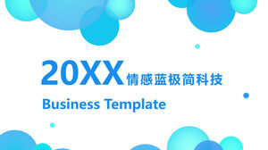 感情的な青いミニマリスト技術の携帯電話の宣伝PPTテンプレート