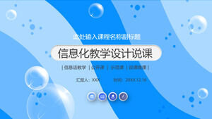 Modello ppt di conversazione sul design di insegnamento delle informazioni blu