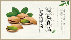 Enfes fındık arka plan ile gıda şirketi tanıtım PPT şablonu