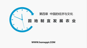 Modello PPT per il materiale didattico "1 Sviluppare l'agricoltura in accordo con le condizioni locali" di Business Planet Edition Geography Grade 8 Volume I