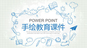 El boyaması tarzında lise öğretmenlerinin sunumunu öğretmek için PPT şablonu