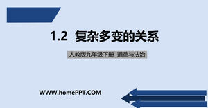 Шаблон PPT для учебного курса «2 Сложные и изменчивые отношения» морали и верховенства закона во втором томе девятого класса издательства People's Education Press