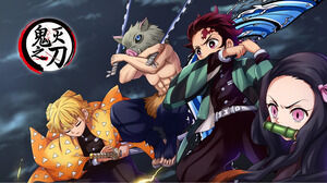 Template ppt tema dari pisau hantu anime TV