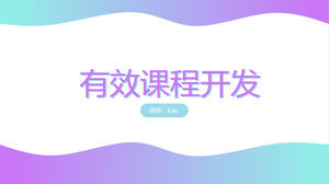 Mavi mor kademeli düz tarzda eğitim ve öğretim kurslarının geliştirilmesi için Ppt şablonu