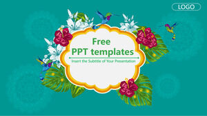 Pretty Flower and Bird PowerPoint Templates