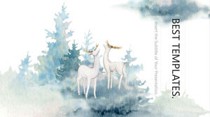 우아한 수채화 파워 포인트 템플릿