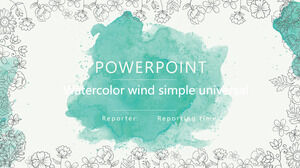 Plantilla de PowerPoint para acuarela y flores