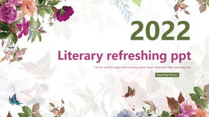 Modelo de PPT de estilo literário para relatório de trabalho