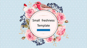 Șablon PPT de fundal frumos cu flori și păsări