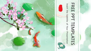 Modelos de PowerPoint de carpa folha de lótus