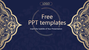 중국 파란색과 흰색 PowerPoint 템플릿