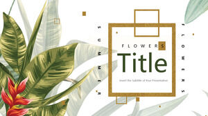 闊葉植物背景業務PowerPoint模板