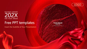 赤い事業計画 PowerPointプレゼンテーションのテンプレート