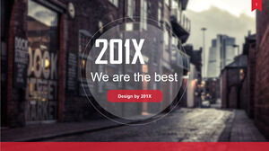 赤い雑誌スタイルのPPTテンプレート