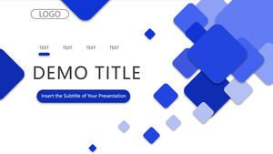 Blue rounded rectangle business PPT templates