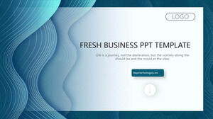 波紋曲線の背景 PowerPointプレゼンテーションのテンプレート