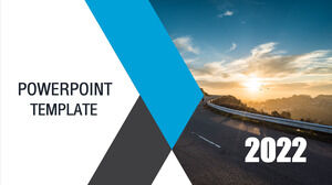 Șabloane PowerPoint de afaceri plat albastre