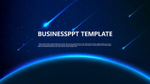 流星背景工作總結PowerPoint模板