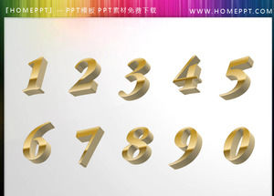 0 do 9 dziesięć cyfrowy PPT materiał ikona