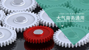 Plantilla de PPT 10 engranajes estéreo de fondo