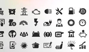 100 hitam datar keuangan keuangan keuangan PPT ikon materi