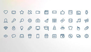 108 blue flat medical industry PPT icon material