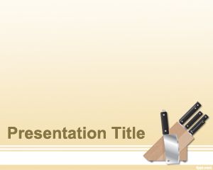 キッチンナイフPowerPointのテンプレート