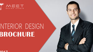 2017 เทมเพลต PPT ธุรกิจในยุโรปและอเมริกาในบรรยากาศสีแดง