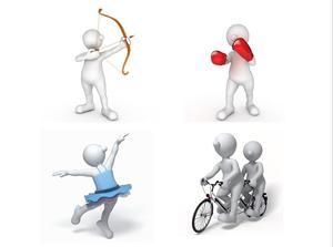 3D penjahat olahraga gambar bahan PPT kebugaran