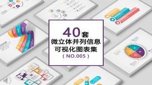 40 مجموعات من الجسيمات الدقيقة على غرار نمط اللون جنبا إلى جنب التصور قالب قالب تخطيط PPT