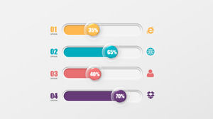 8 페이지 단순하고 신선한 마이크로 스테레오 PPT 차트