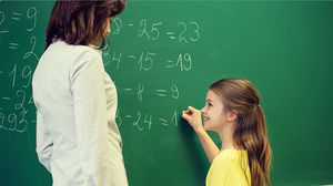 A group of children learning education training PPT background picture