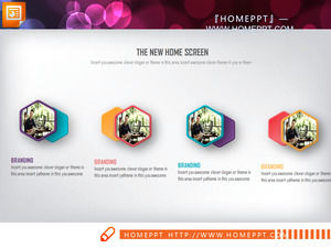 A micro - stereo hexagon combination relationship PPT chart