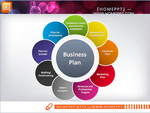 A set of color palette style side by side combination of slide charts