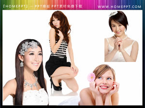 透明な背景セクシーな美しさPowerPointの背景画像のセット